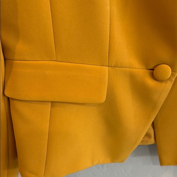White House Black Market Mustard Yellow Tailored Blazer size 14 - Picture 7 of 8